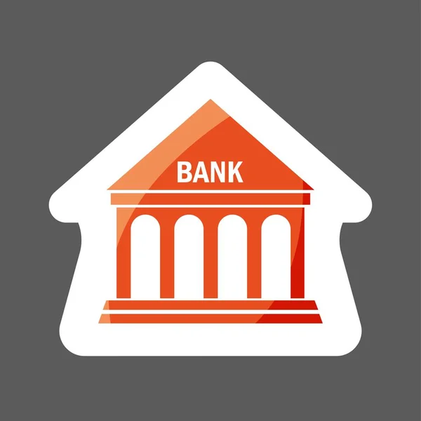 Vector Pictogram Gekleurde Sticker Gebouw Van Bank Illustratie Van Bank — Stockvector