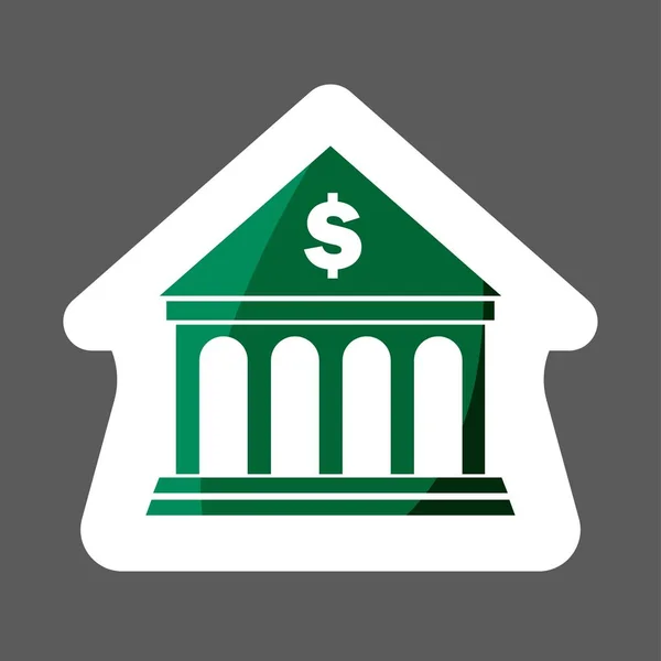 Ícone Vetor Colorido Adesivo Banco Construção Ilustração Bancária Camadas Agrupadas — Vetor de Stock