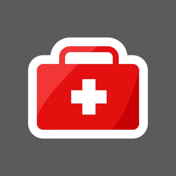 Vector Colored Sticker Icon First Aid Set First Aid Symbol — Stock Vector