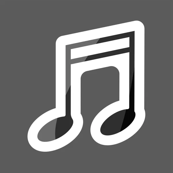 Notizvektorfarbenes Sticker Symbol Symbol Für Musik Vektor Musik Ikone Ebenen — Stockvektor