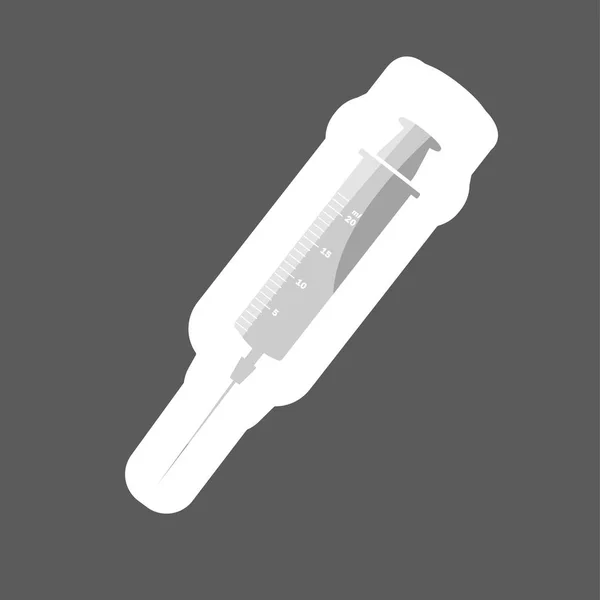 Vektorbild Medicinska Spruta För Injektioner Och Nålar Vector Ikonen Nål — Stock vektor