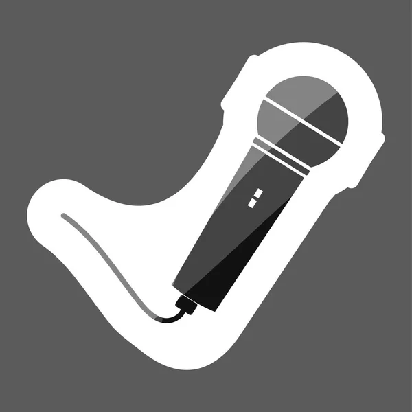 Vector Afbeelding Van Een Microfoon Vector Karaoke Pictogram Gekleurde Sticker — Stockvector