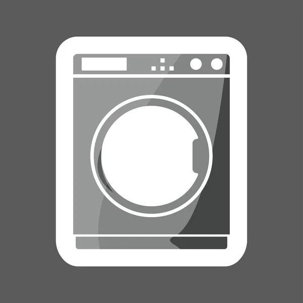 Διανυσματική Εικόνα Ένα Χρωματιστό Αυτοκόλλητο Πλυντήριο Ρούχων Οικιακές Συσκευές Στρώματα — Διανυσματικό Αρχείο