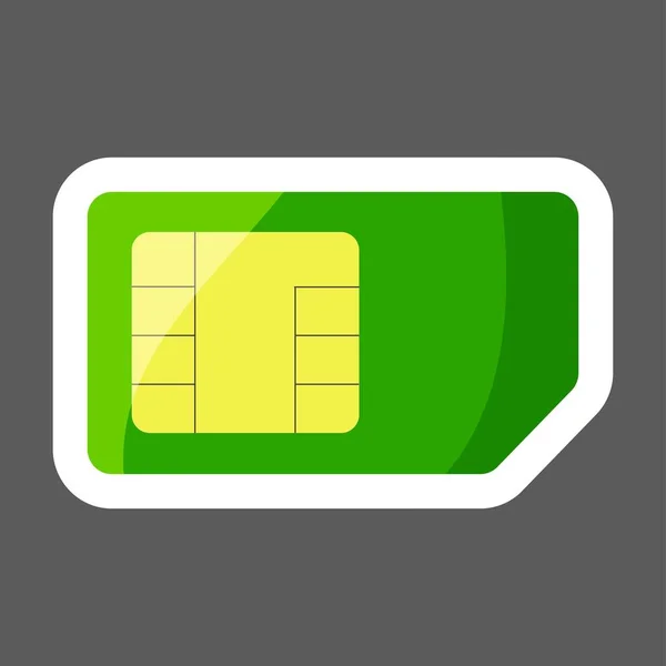 Vector Gekleurde Sticker Sim Kaart Pictogram Lagen Gegroepeerd Voor Gemakkelijk — Stockvector