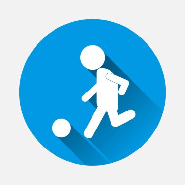 Adam oyun topu vrctor simgesi. Futbol oyuncusu. Düz gölge ile futbolcu. Katmanlar kolay düzenleme Gösterim amacıyla gruplandırılmış. Tasarımlarınız için.