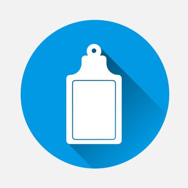 Bir mutfak kesme tahtası üzerinde mavi arka plan görüntüsünü vektör. Düz görüntü mutfak kesme boardicon uzun gölge ile. Katmanlar kolay düzenleme Gösterim amacıyla gruplandırılmış. Tasarımlarınız için.