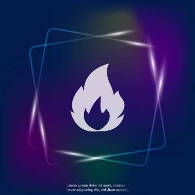 Vektör yangın neon ışığı simgesi. Katmanlar kolay düzenleme Gösterim amacıyla gruplandırılmış. Tasarımlarınız için.