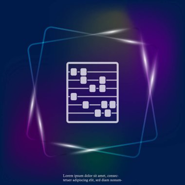 Abaküs vektör neon ışığı simgesi. Hesap ve matematik öğrenmek için ahşap abaküs. Katmanlar kolay düzenleme Gösterim amacıyla gruplandırılmış. Tasarımlarınız için.