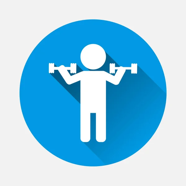 Gewichtheber Vektor Symbol Vektor Sportler Person Mit Flachem Schatten Ebenen — Stockvektor