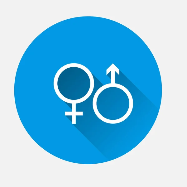 Set Simboli Maschile Femminile Illustrazione Vettoriale Sfondo Blu Simbolo Genere — Vettoriale Stock