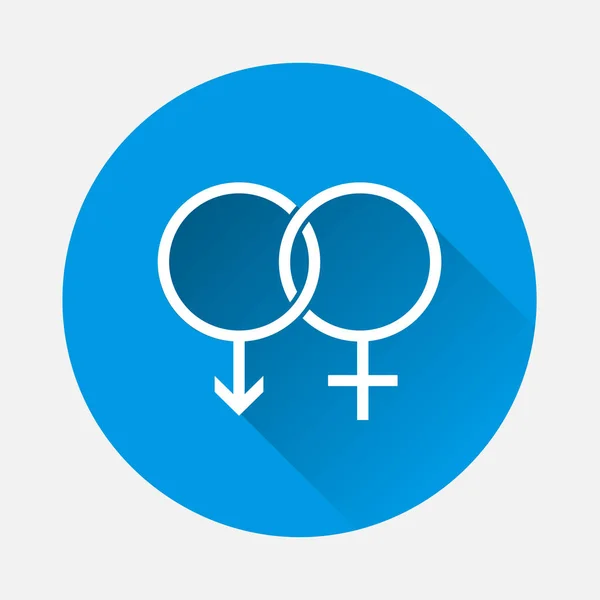 Male Female Symbol Set Vector Illustration Blue Background Flat Image — Stock Vector