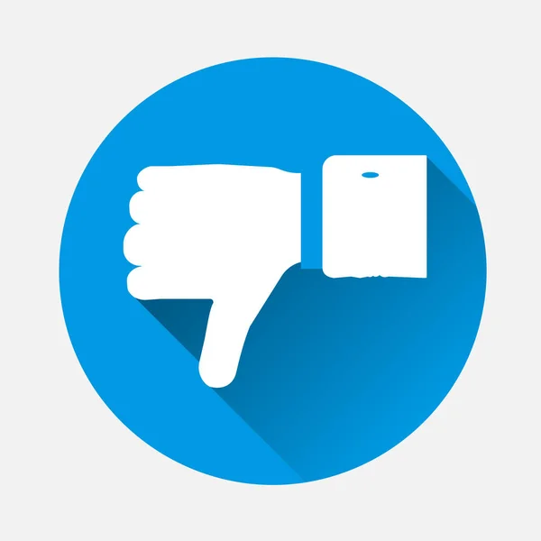 Thumb Icon Vector Finger Icon Lowered Blue Background Flat Image — Stock Vector