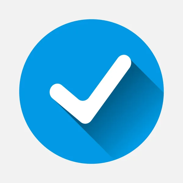 Vector Pictogram Check Blauwe Achtergrond Installatiekopie Zonder Submappen Mark Met — Stockvector