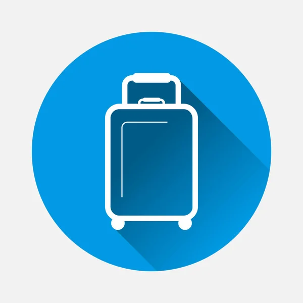 Vector Luggage Icon Blue Background Flat Image Baggage Long Shadow — Stock Vector