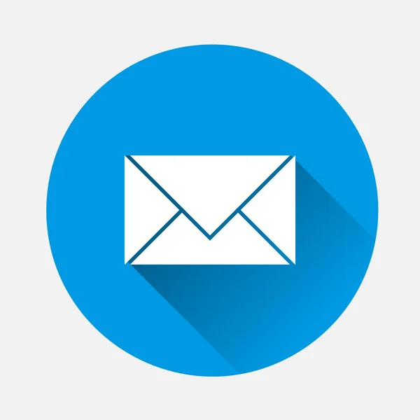 Envelope Ícone Vetor Mensagem Mail Fundo Azul Envelope Imagem Plana — Vetor de Stock