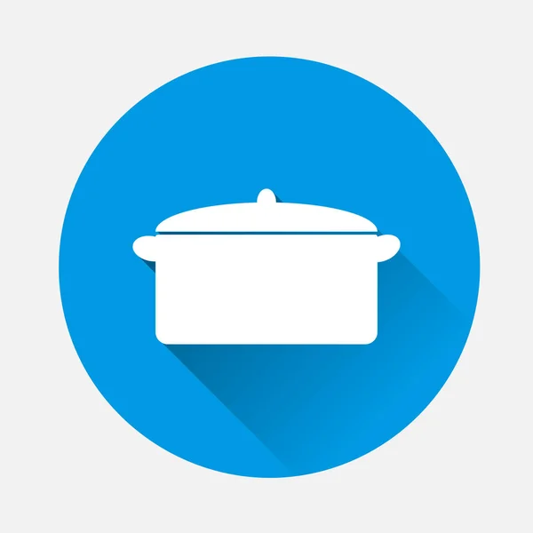 Векторне Зображення Горщика Приготування Їжі Синьому Фоні Плоский Зображувальний Горщик — стоковий вектор