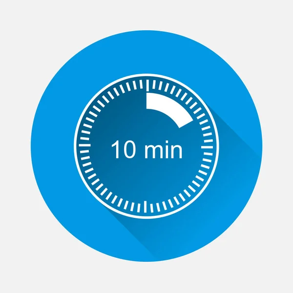 Icono Reloj Que Indica Lapso Tiempo Minutos Sobre Fondo Azul — Vector de stock