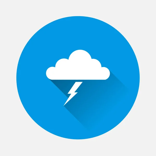 Vector Icono Tormenta Tiempo Sobre Fondo Azul Imagen Plana Nubes — Vector de stock