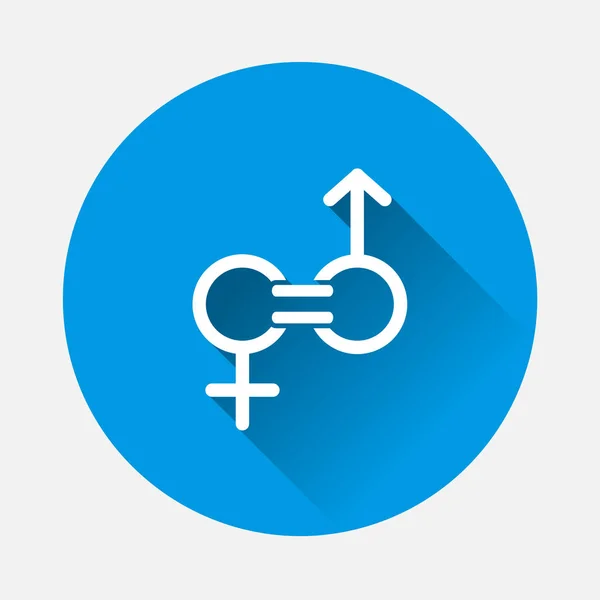 Cinsiyet Eşitliği Vektör Simgesi Mavi Arka Plan Düz Görüntü Işareti — Stok Vektör