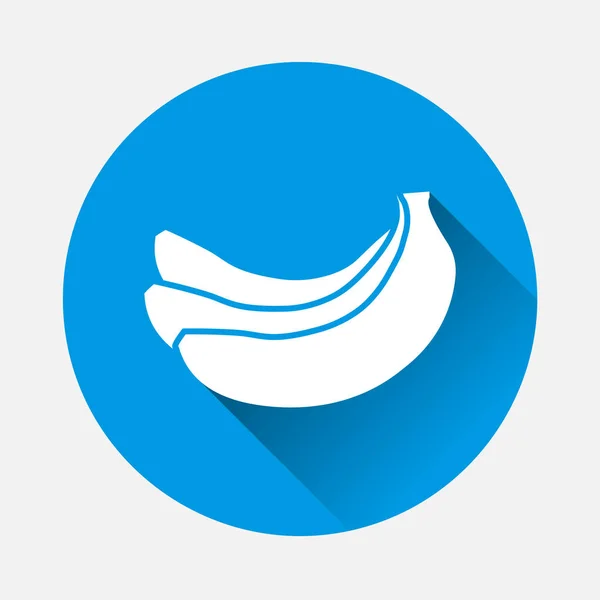 Ícone Banana Vetorial Fundo Azul Banana Sinal Imagem Plana Com — Vetor de Stock