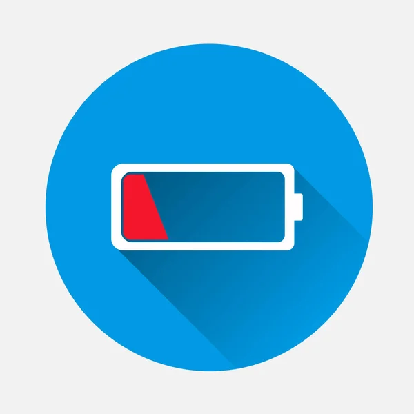 Vektor Aus Der Batterieladung Auf Blauem Hintergrund Flaches Bild Niedriger — Stockvektor