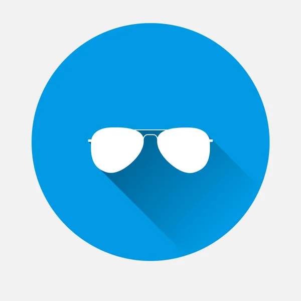 Vector Aviators Glasses Icon Blue Background Flat Image Sunglasses Protect — Stock Vector