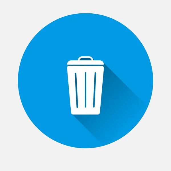 Vector Container Reciclagem Ícone Sinal Lixo Fundo Azul Imagem Plana — Vetor de Stock