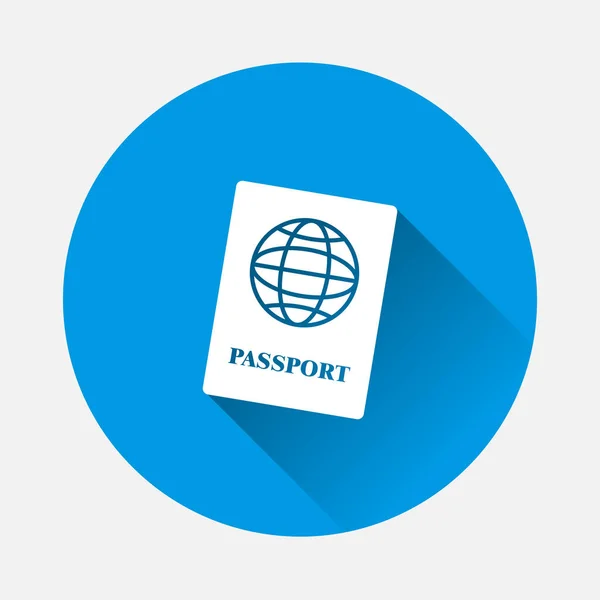 Passeport International Illustration Vectorielle Sur Fond Bleu Avec Une Ombre — Image vectorielle