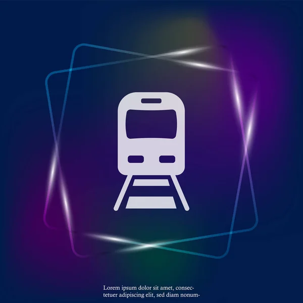 Vektor Bahn Neonlicht Symbol Illustration Des Metrosymbols Ebenen Zur Einfachen — Stockvektor