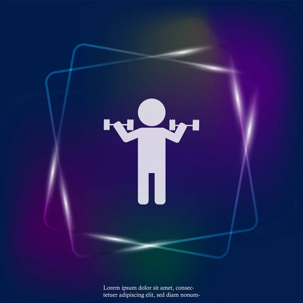 Gewichtheber Neon Light Vector Icon Vektor Ikone Sportler Ebenen Zur — Stockvektor