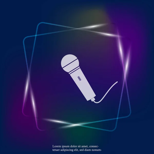 Vektorneonlichtbild Des Mikrofons Ebenen Zur Einfachen Bearbeitung Von Illustrationen Gruppiert — Stockvektor