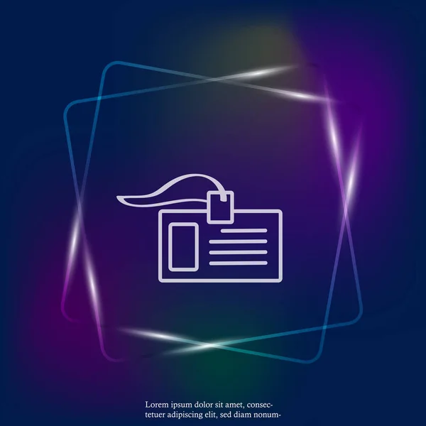 Vector Kentekenpictogram Neon Licht Legitimatiekaart Van Een Persoon Business Forum — Stockvector