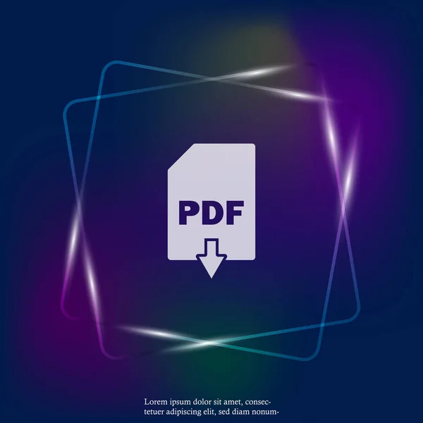 Pdf Download Neonlicht Symbol Pdf Taste Ebenen Zur Einfachen Bearbeitung — Stockvektor