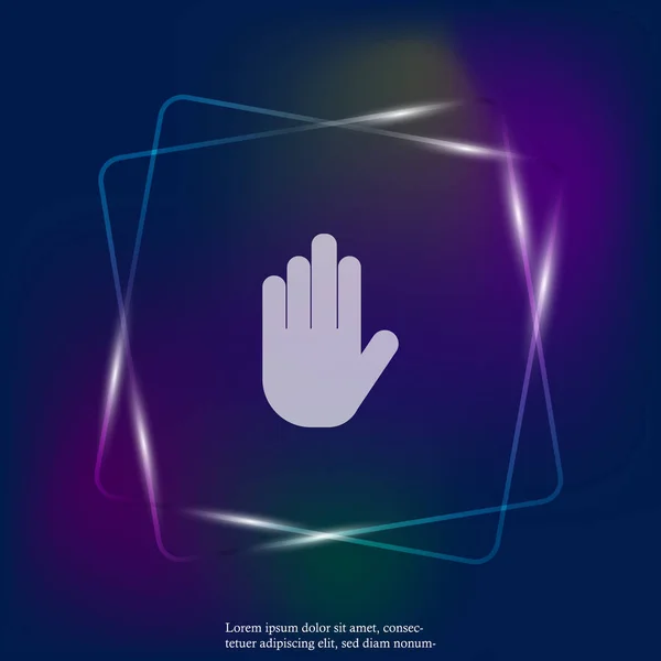 Hand Neon Licht Pictogram Vector Vectorillustratie Hand Lagen Gegroepeerd Voor — Stockvector
