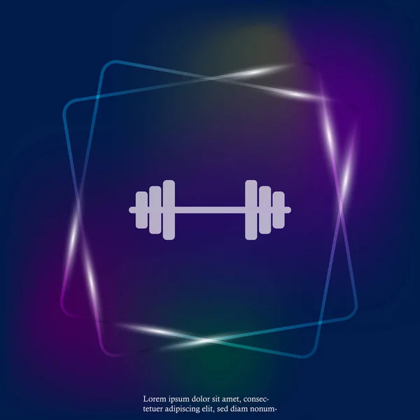 Vektor Neonlicht Bild Hanteln Vektor Illustration Hantel Für Fitness Ebenen — Stockvektor
