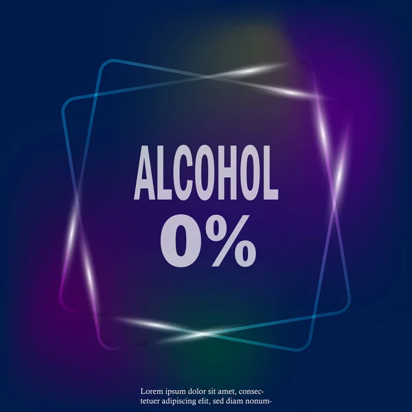 Alcohol Vector Neon Light Icon Flat Image Alcohol Free Layers — Stock Vector