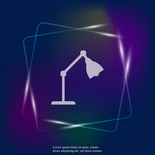 Vector Illustratie Tafellamp Desk Lamp Neon Licht Pictogram Lagen Gegroepeerd — Stockvector