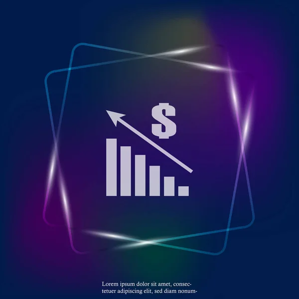 Image Vectorielle Graphique Croissance Financière Finance Soulèvement Néon Icône Lumière — Image vectorielle