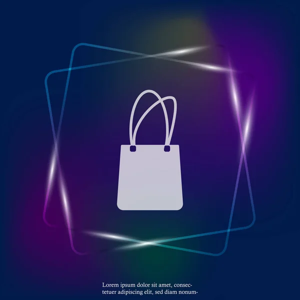 Handtasche Neonlicht Ikone Taschenvektorsymbol Ebenen Zur Einfachen Bearbeitung Von Illustrationen — Stockvektor