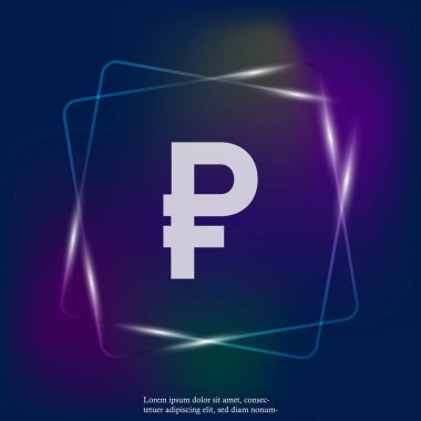 Russian currency ruble vector neon light icon. Vector symbol of the ruble. Layers grouped for easy editing illustration. For your design.