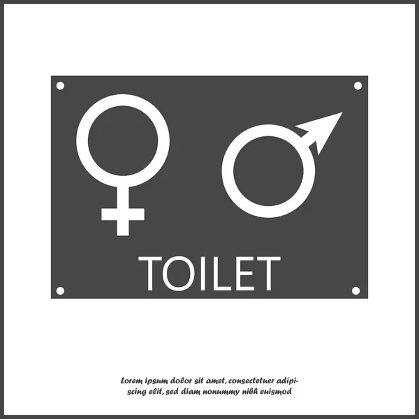 Icono de vector de un símbolo de género. Tablet WC para hombre y mujer — Vector de stock
