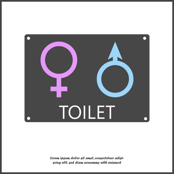 Icono de vector de un símbolo de género. Tablet WC para hombre y mujer — Vector de stock