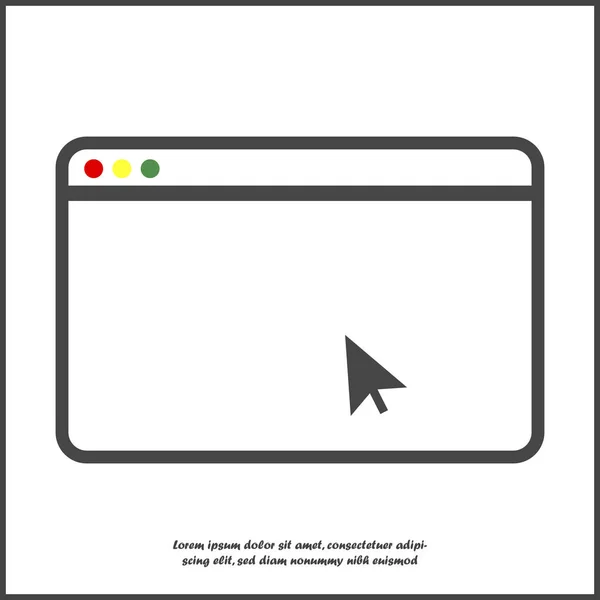 Εικονίδιο διανύσματος της απεικόνισης του προγράμματος περιήγησης σε λευκό απομονωμένο πίσω — Διανυσματικό Αρχείο