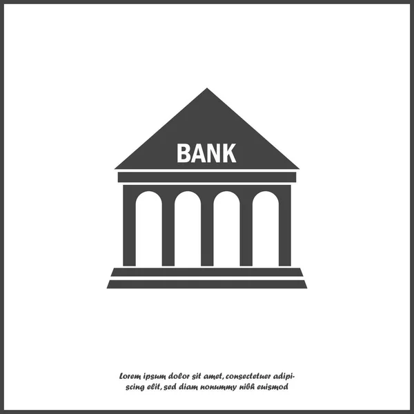 Vector icon building bank illustration on white isolated backgro — Stock Vector