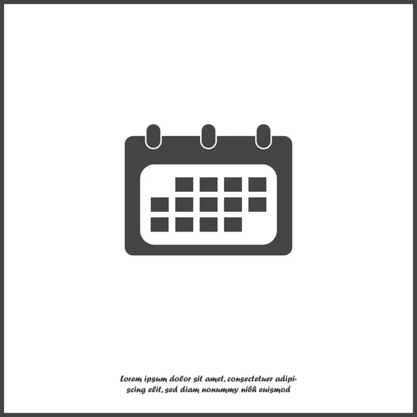 Vektor kalender ikon i platt stil på vit isolerad bakgrund — Stock vektor