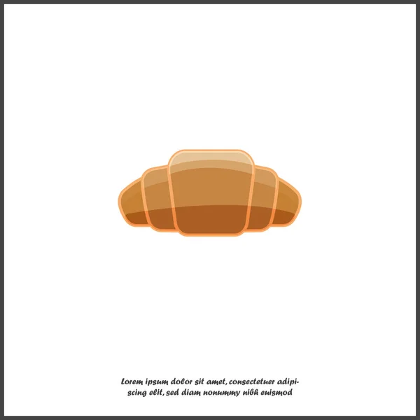 Ícone vetorial Croissant. Pequeno-almoço símbolo, deliciosos doces em w — Vetor de Stock