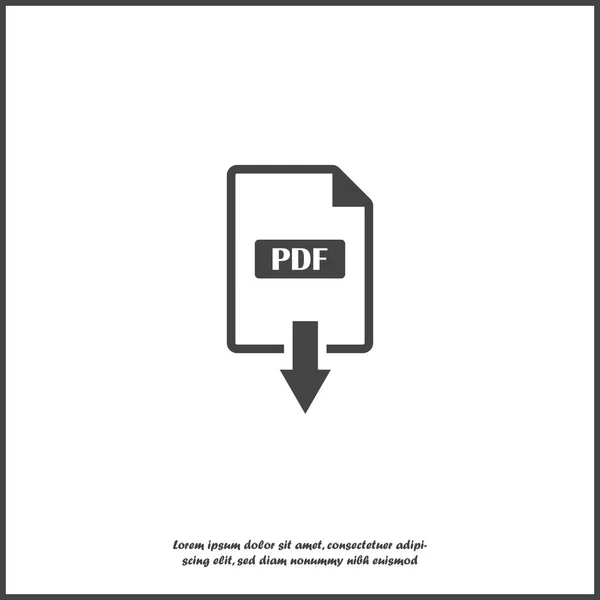 Icono PDF. Descargas documento pdf. Icono de color vectorial en blanco i — Vector de stock