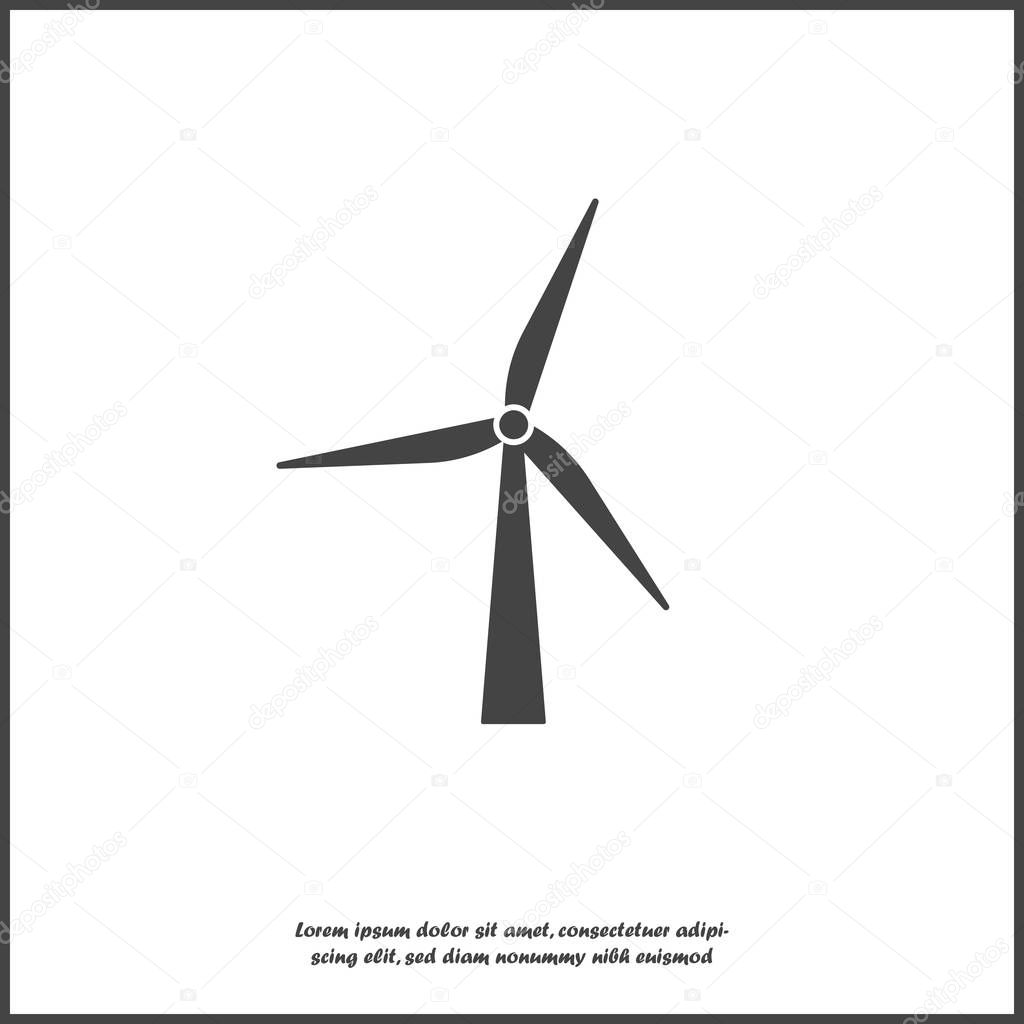 Vector windmill icon. Power generator  on white isolated backgro