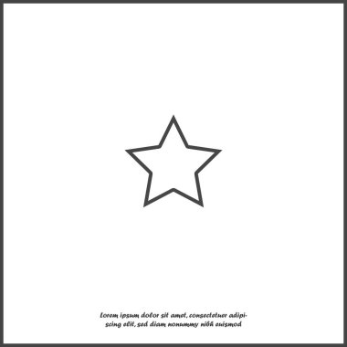 Beyaz ısolat üzerinde gri arka planda vektör simgesi beş köşeli yıldız