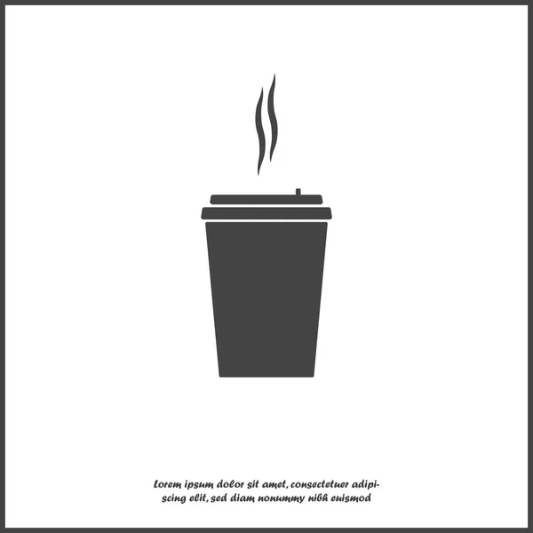 Vektor-Symbol Einwegbecher Kaffee. Abgestandenes Kaffeetrinken im — Stockvektor